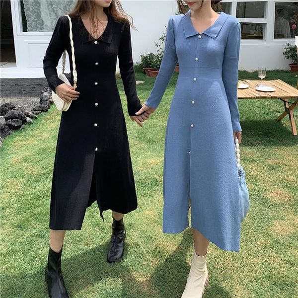 casual dresses autumn winter women solid knit dress turn-down collar a-line slim waist sweater pullover midi, Black;gray
casual dresses autumn winter women solid knit dress turn-down collar a-line slim waist sweater pullover midi, Black;gray