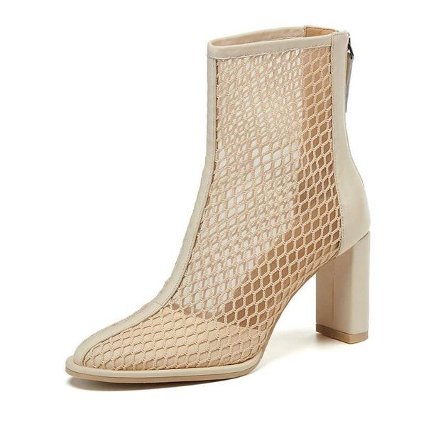 sheep leather air net round toe high heels mature breathable mesh sun protection zipper boots summer l2f1, Black
sheep leather air net round toe high heels mature breathable mesh sun protection zipper boots summer l2f1, Black