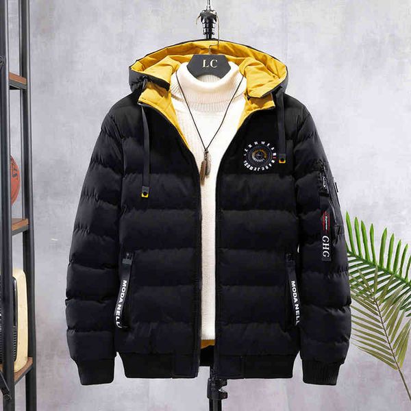 men's hooded 2021 winter new men's korean slim epaulet thickened casual warm cotton padded cloth, Black
men's hooded 2021 winter new men's korean slim epaulet thickened casual warm cotton padded cloth, Black