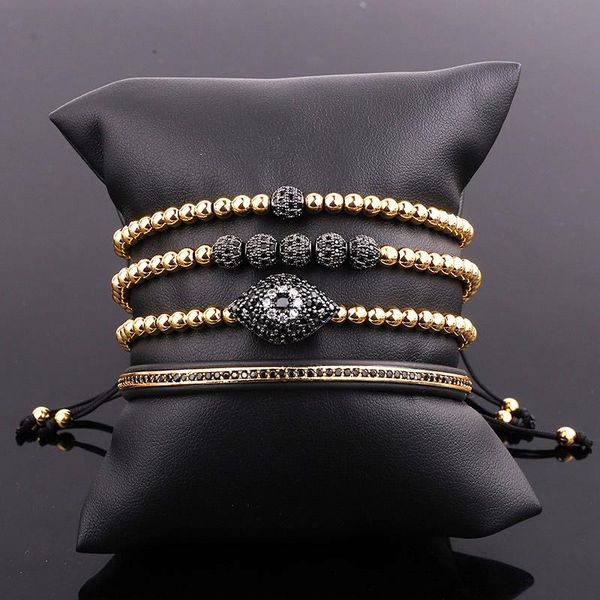beaded, strands classic anil arjandas design stainless steel beads cz pave eye charm adjustable macrame bracelet bangle set for men, Black
beaded, strands classic anil arjandas design stainless steel beads cz pave eye charm adjustable macrame bracelet bangle set for men, Black