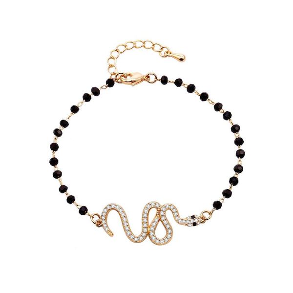 design rhinestone snake bracelet for women black crystal beads chain jewelry female gift 2021 charm bracelets, Golden;silver
design rhinestone snake bracelet for women black crystal beads chain jewelry female gift 2021 charm bracelets, Golden;silver
