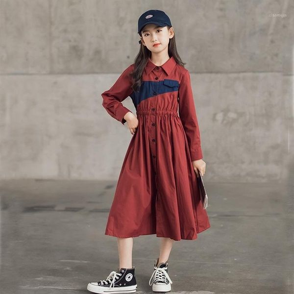 girl's dresses 2021 teen girls dress kids autumn clothes children cotton midi baby button clothing two colors patchwork,#6430, Red;yellow
girl's dresses 2021 teen girls dress kids autumn clothes children cotton midi baby button clothing two colors patchwork,#6430, Red;yellow