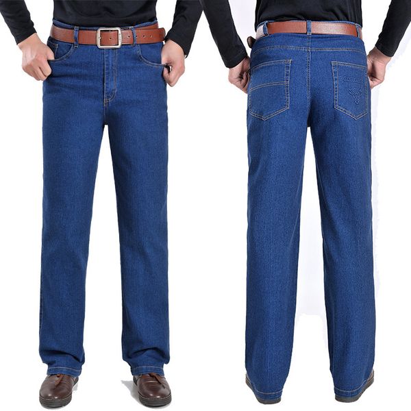 spring autumn jeans straight elastic casual pants middle aged and elderly trousers high waist men's, Blue
spring autumn jeans straight elastic casual pants middle aged and elderly trousers high waist men's, Blue
