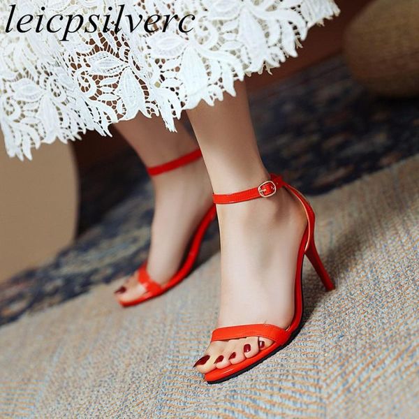 dress shoes women sandals super high heel patent leather peep toe buckle party ankle strap narrow band 2021 fashion casual black red
dress shoes women sandals super high heel patent leather peep toe buckle party ankle strap narrow band 2021 fashion casual black red