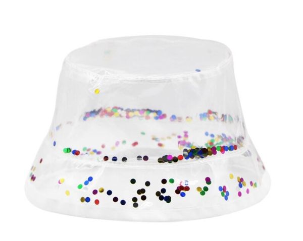 cloches minanser transparent sequins bucket hats women harajuku pvc cap fashion show, Blue;gray
cloches minanser transparent sequins bucket hats women harajuku pvc cap fashion show, Blue;gray