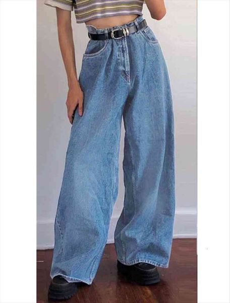 denim trousers vintage womens jean wide leg pants korean straight long high waist casual loose with harajuku, Blue
denim trousers vintage womens jean wide leg pants korean straight long high waist casual loose with harajuku, Blue