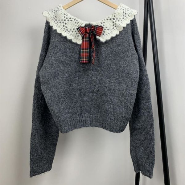 sweaters peter pan collar sweater women bow backless sweet fresh long sleeve female pullover, White;black
sweaters peter pan collar sweater women bow backless sweet fresh long sleeve female pullover, White;black
