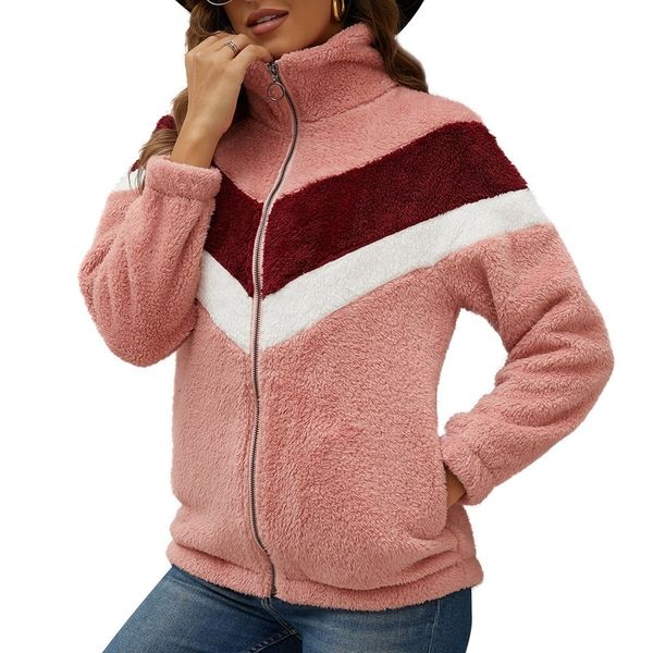 2021 autumn and winter new plush sweater zipper cardigan contrast color jacket, White;black
2021 autumn and winter new plush sweater zipper cardigan contrast color jacket, White;black