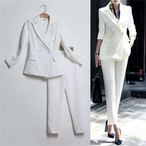 women's suits & blazers female fashion fall formal pants 2021 elegant office lady job casual wear 2 piece jacket and, White;black
women's suits & blazers female fashion fall formal pants 2021 elegant office lady job casual wear 2 piece jacket and, White;black