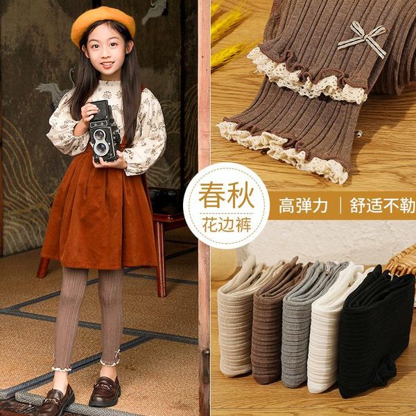 trousers girls spring autumn vertical stripes cotton wide striped hook flower lace small bowknot children's high-elastic all-match le, Blue
trousers girls spring autumn vertical stripes cotton wide striped hook flower lace small bowknot children's high-elastic all-match le, Blue