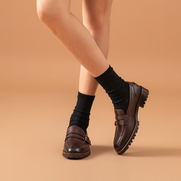 dress shoes loafers women genuine cow leather buckle polished square toe thick sole slip-on fashion lady flats handmade 27408, Black
dress shoes loafers women genuine cow leather buckle polished square toe thick sole slip-on fashion lady flats handmade 27408, Black