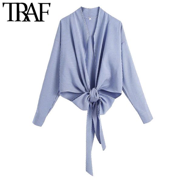 traf women fashion with bow tie striped wrap blouse vintage v neck long sleeve female shirts blusas chic 210415, White
traf women fashion with bow tie striped wrap blouse vintage v neck long sleeve female shirts blusas chic 210415, White