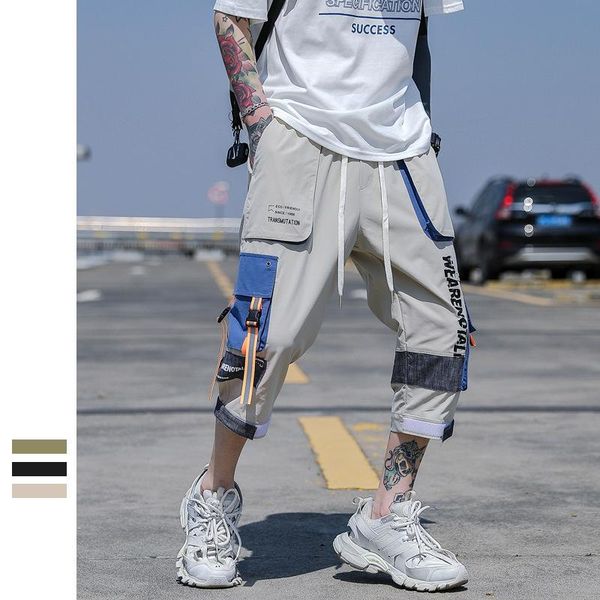 summer cargo trousers men teenager color match casual japanese fresh hip hop trend loose wide multi-pocket calf-length pants men's, Black
summer cargo trousers men teenager color match casual japanese fresh hip hop trend loose wide multi-pocket calf-length pants men's, Black
