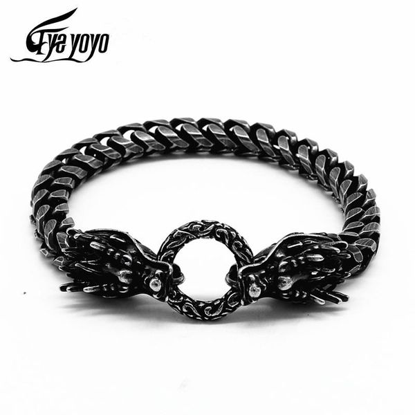 link, chain vintage link dragon bracelet handmade rock stainless steel keel motorcycle bracelets male hand jewelry gift boyfriend, Black
link, chain vintage link dragon bracelet handmade rock stainless steel keel motorcycle bracelets male hand jewelry gift boyfriend, Black
