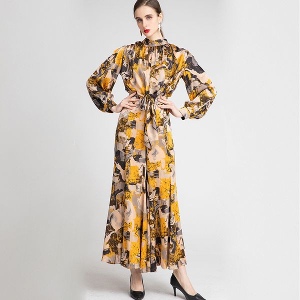women's two piece pants sets stand collar long sleeves printed lace up blouse with floral maxi pant fashion twinset, White
women's two piece pants sets stand collar long sleeves printed lace up blouse with floral maxi pant fashion twinset, White