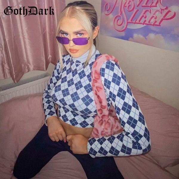 goth dark gothic egirl aesthetic 90s t-shirts indie women knit argylic plaid turtleneck bodycon crop long sleeve streetwear, White
goth dark gothic egirl aesthetic 90s t-shirts indie women knit argylic plaid turtleneck bodycon crop long sleeve streetwear, White