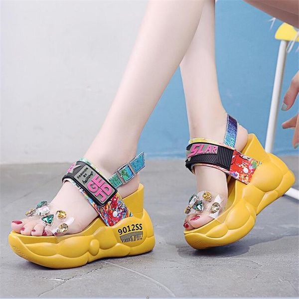 dress shoes platform colorful rhinestones pvc sandals women chunky summer fashion transparent wedges super high heels sandalias mujer, Black
dress shoes platform colorful rhinestones pvc sandals women chunky summer fashion transparent wedges super high heels sandalias mujer, Black