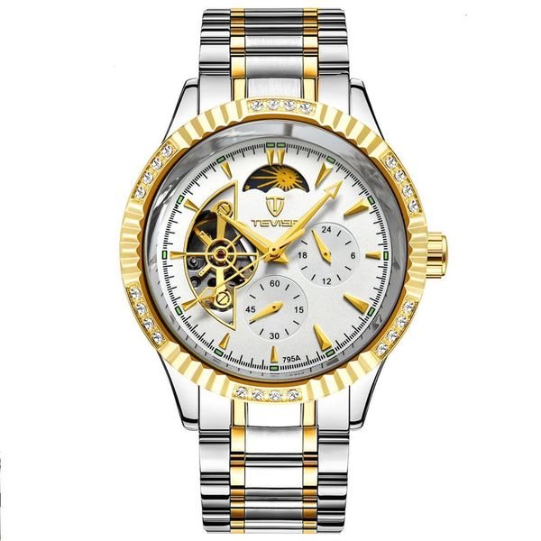 2021 trend man automatic mechanical business steel tape waterproof noctilucent moon men's watches t629f, Slivery;brown
2021 trend man automatic mechanical business steel tape waterproof noctilucent moon men's watches t629f, Slivery;brown