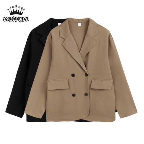 women's suits & blazers vintage women coat 2021 autumn fashion casual office ladies baggy korean double breasted blazer jacket, White;black
women's suits & blazers vintage women coat 2021 autumn fashion casual office ladies baggy korean double breasted blazer jacket, White;black