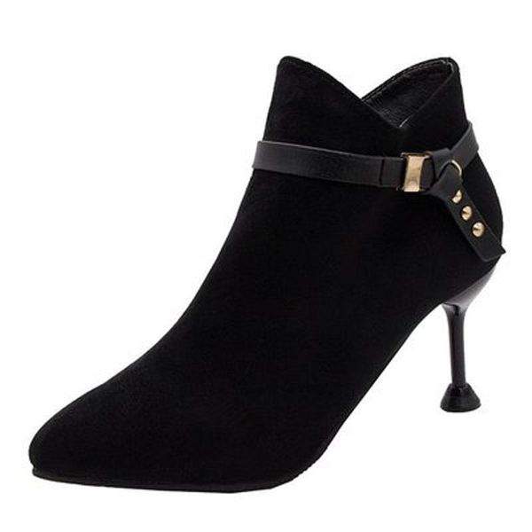 women boots pointy stiletto ankle boot woman 2021 autumn high-heeled leather belt buckle side zipper rivet, Black
women boots pointy stiletto ankle boot woman 2021 autumn high-heeled leather belt buckle side zipper rivet, Black