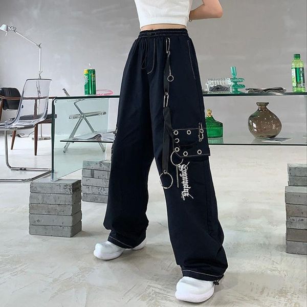 women's pants & capris black gothic cargo women punk harajuku chains baggy trousers female grunge streetwear emo e-girl y2k indie alt c, Black;white
women's pants & capris black gothic cargo women punk harajuku chains baggy trousers female grunge streetwear emo e-girl y2k indie alt c, Black;white