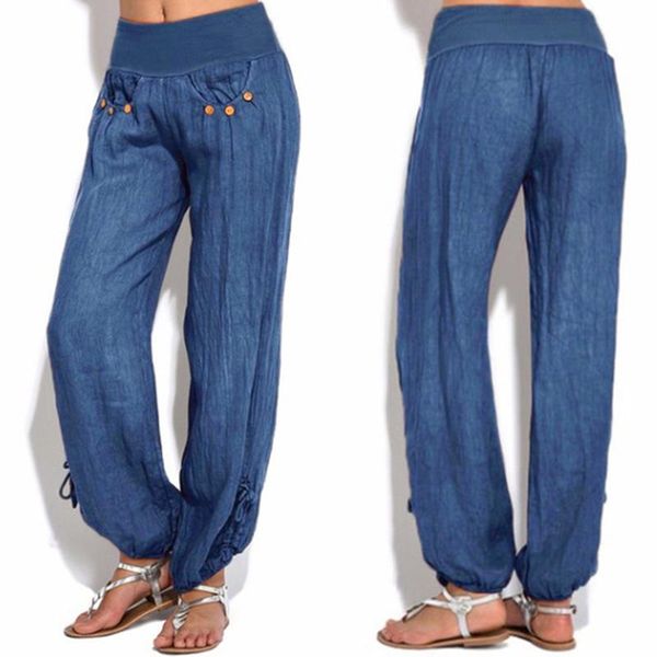 fashion women solid buttons cotton and linen casual loose trouser wide leg pants high waist joggers capris good fabric women's &, Black;white
fashion women solid buttons cotton and linen casual loose trouser wide leg pants high waist joggers capris good fabric women's &, Black;white