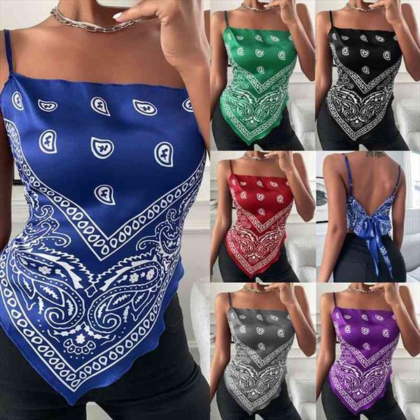 women summer sleeveless print vest bowknot backless blouse streetwear satin handkerchief blouse plus size camisole, White
women summer sleeveless print vest bowknot backless blouse streetwear satin handkerchief blouse plus size camisole, White