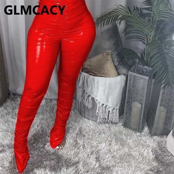 women high waist pu leather skinny pants solid chic streetwear trousers 211115, Black;white
women high waist pu leather skinny pants solid chic streetwear trousers 211115, Black;white