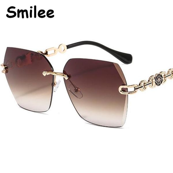 stylish brown rimless sunglasses 2021 fashion brand designer gradient square sun glasses amazing shades for women oculo, White;black
stylish brown rimless sunglasses 2021 fashion brand designer gradient square sun glasses amazing shades for women oculo, White;black