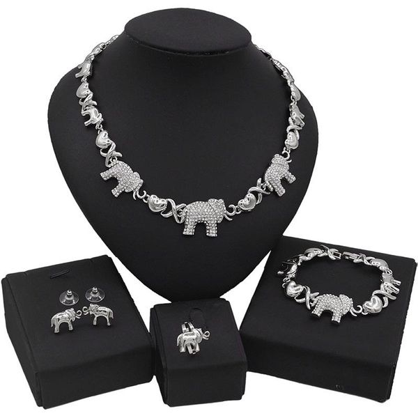 earrings & necklace yulaili wedding jewelry sets for women african beads metal elephant shape bracelet rings bridal jewellery, Silver
earrings & necklace yulaili wedding jewelry sets for women african beads metal elephant shape bracelet rings bridal jewellery, Silver