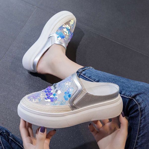 Casual shoes No heel Baotou half slippers women's 2021 new diamond versatile fashion leisure thick sole leather lazy shoes 1CUH, Gold
Casual shoes No heel Baotou half slippers women's 2021 new diamond versatile fashion leisure thick sole leather lazy shoes 1CUH, Gold