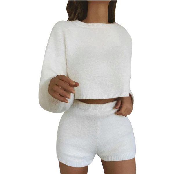 women's tracksuits 2pcs/set women tracksuit set ladies long sleeve knit crop streetwear suit solid color bodycon shorts clothes, Gray
women's tracksuits 2pcs/set women tracksuit set ladies long sleeve knit crop streetwear suit solid color bodycon shorts clothes, Gray