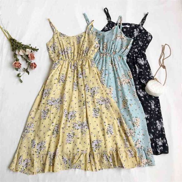 summer elegant women spaghetti strap floral print dress holiday beach midi high waist slim 210430, Black;gray
summer elegant women spaghetti strap floral print dress holiday beach midi high waist slim 210430, Black;gray