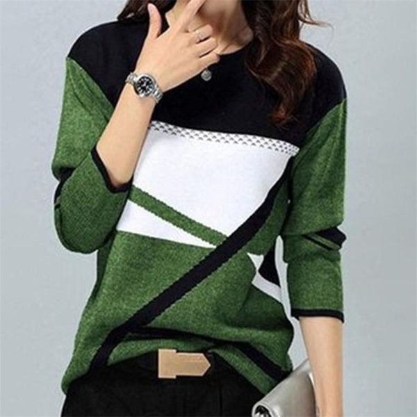 women's t-shirt 2021 fall/winter fashion ladies contrasting color positioning printing round neck long sleeve women clothing, White
women's t-shirt 2021 fall/winter fashion ladies contrasting color positioning printing round neck long sleeve women clothing, White