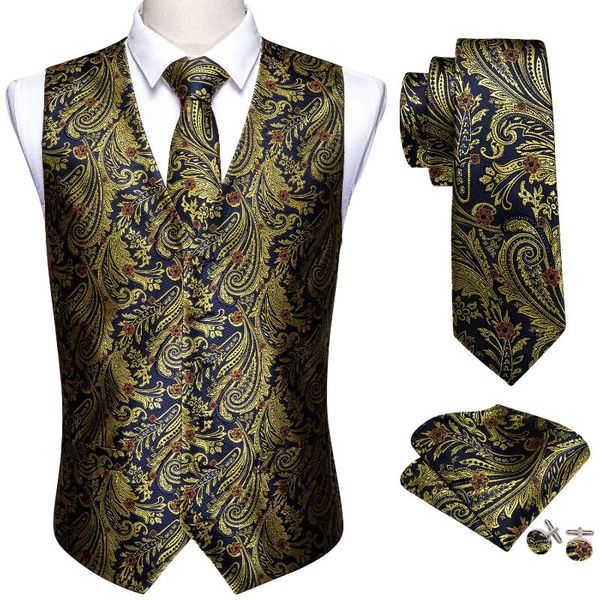 men's vests barry.wang 8 colors men suit vest gold paisley waistcoat silk tailored collar v-neck check tie set formal leisure m-2047, Black;white
men's vests barry.wang 8 colors men suit vest gold paisley waistcoat silk tailored collar v-neck check tie set formal leisure m-2047, Black;white
