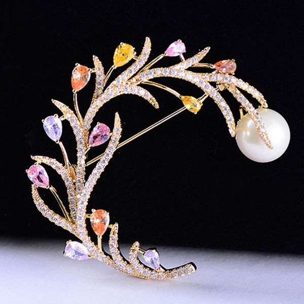 pins, brooches zlxgirl classic colorful zircon peacock feather shape bridal women jewelry brand metal copper imitation pearl scarf pins, Gray
pins, brooches zlxgirl classic colorful zircon peacock feather shape bridal women jewelry brand metal copper imitation pearl scarf pins, Gray
