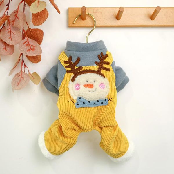 dog apparel christmas pet clothes for autumn and winter yellow color xs-xl sizes warm thick snowman printed four feet overall
dog apparel christmas pet clothes for autumn and winter yellow color xs-xl sizes warm thick snowman printed four feet overall
