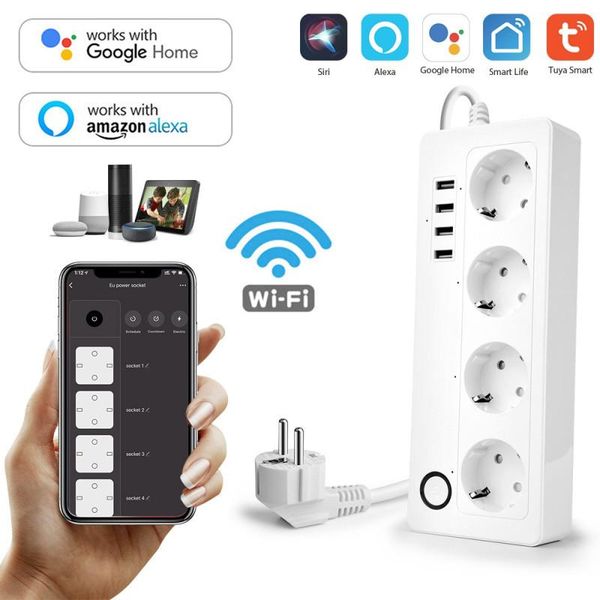 smart power plugs wifi strip 4 eu outlets plug with usb charging port timing app voice control work alexa google home assistant
smart power plugs wifi strip 4 eu outlets plug with usb charging port timing app voice control work alexa google home assistant