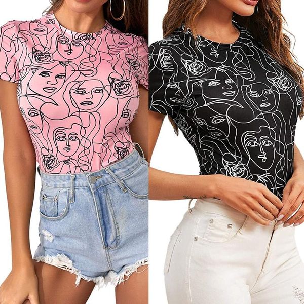 women summer t-shirts ladies casual shirt adults slim figure print short sleeve round neck pullover jumper tees streetwear women's t-sh, White
women summer t-shirts ladies casual shirt adults slim figure print short sleeve round neck pullover jumper tees streetwear women's t-sh, White