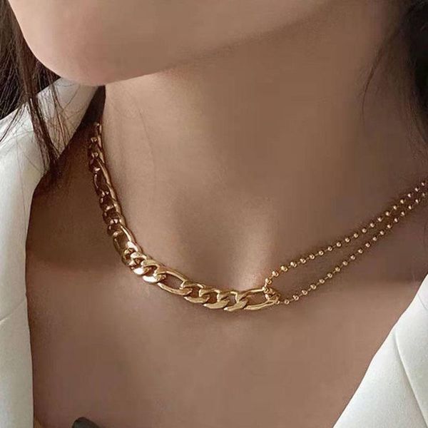 chokers fashion jewelry 18k gold plated figaro chain beads choker necklace stainless steel, Golden;silver
chokers fashion jewelry 18k gold plated figaro chain beads choker necklace stainless steel, Golden;silver