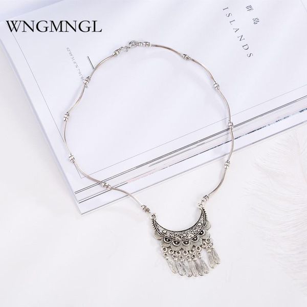 pendant necklaces wngmngl 2021 vintage enthic antique sliver color geometric tassel necklace for women charm sweater fashion jewelry, Silver
pendant necklaces wngmngl 2021 vintage enthic antique sliver color geometric tassel necklace for women charm sweater fashion jewelry, Silver
