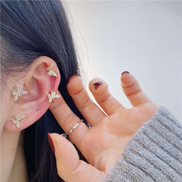 french wind butterfly no hole ear bone clip female super fairy sweet simple temperament small earrings fashion, Black
french wind butterfly no hole ear bone clip female super fairy sweet simple temperament small earrings fashion, Black