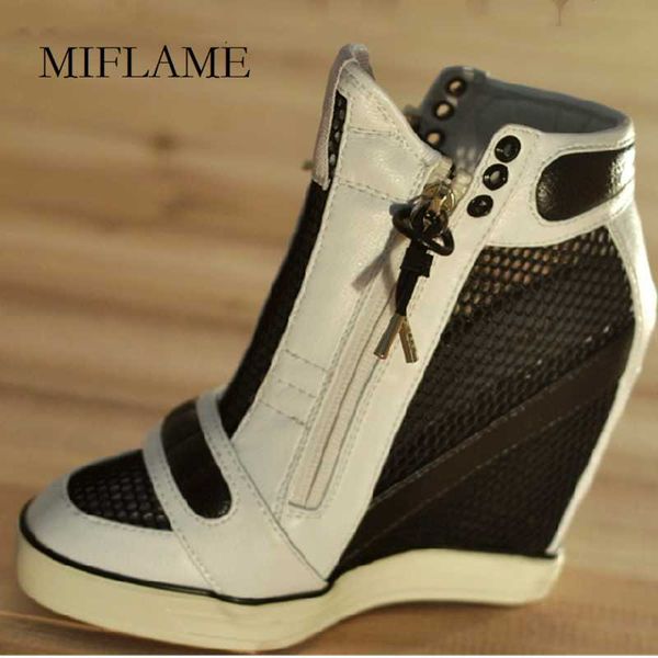 boots fashion wedges gauze woman patchwork thick bottom concise ankle autumn hollow out round toe high heeled sports shoes, Black
boots fashion wedges gauze woman patchwork thick bottom concise ankle autumn hollow out round toe high heeled sports shoes, Black