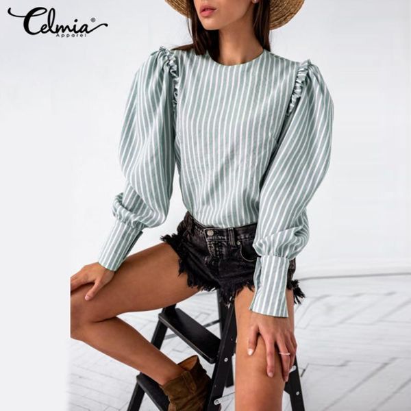 celmia fashion women stripe shirts 2021 autumn elegant ruffles party blouses o neck long sleeve office casual blusas femininas 7 women', White
celmia fashion women stripe shirts 2021 autumn elegant ruffles party blouses o neck long sleeve office casual blusas femininas 7 women', White