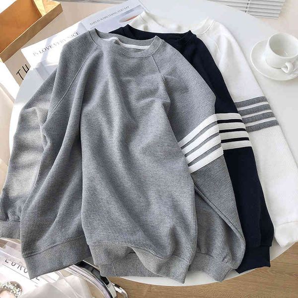 hoodies loose bodice women's design stripe raglan sleeve round neck pullover versatile waffle coat fall 2021, Black
hoodies loose bodice women's design stripe raglan sleeve round neck pullover versatile waffle coat fall 2021, Black