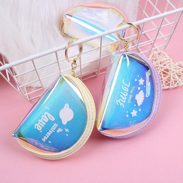 purse l' pvc coin wallet small stuff package bag half transparent, White 
purse l' pvc coin wallet small stuff package bag half transparent, White