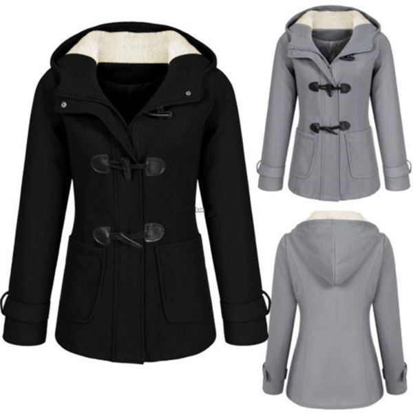 women's jackets fashion casual winter warm slim coat outwear fleece hooded horn button overcoat autumn women pockets long elegant coats, Black;brown
women's jackets fashion casual winter warm slim coat outwear fleece hooded horn button overcoat autumn women pockets long elegant coats, Black;brown