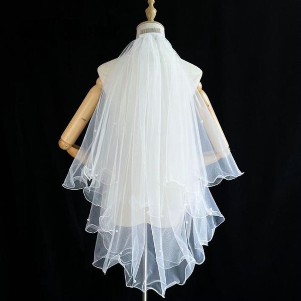 bridal veils white short with comb 75cm elbow length two layer wave edge elegant fairy princess bride accessories, Black
bridal veils white short with comb 75cm elbow length two layer wave edge elegant fairy princess bride accessories, Black