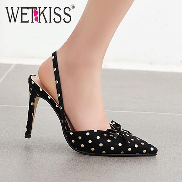 big size ladies sandals polka dot thin high heels shoes woman stilettos slingback bow tie women dress, Black
big size ladies sandals polka dot thin high heels shoes woman stilettos slingback bow tie women dress, Black