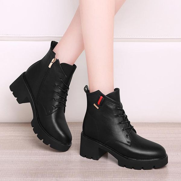dress shoes boots women's round head, thick bottom and heel fashion single boots, british style with solid color booties, Black
dress shoes boots women's round head, thick bottom and heel fashion single boots, british style with solid color booties, Black